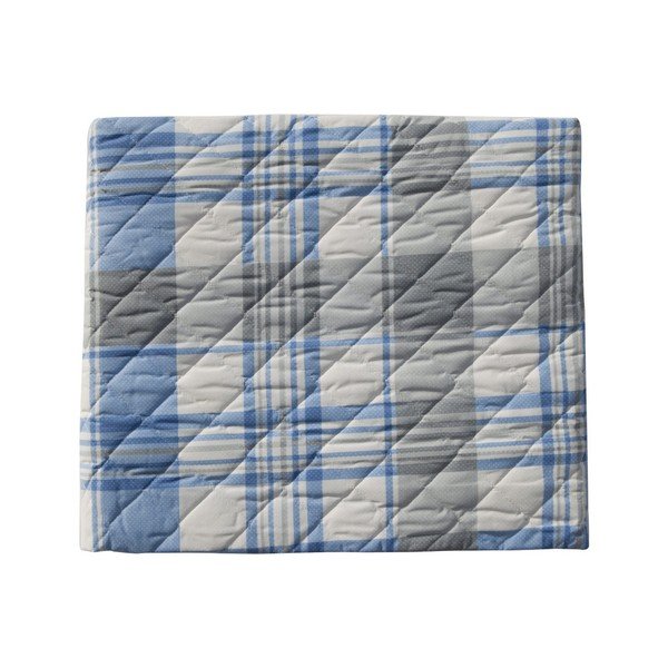 Zils stepēts gultas pārklājs Checkers, 160 x 230 cm-image-2