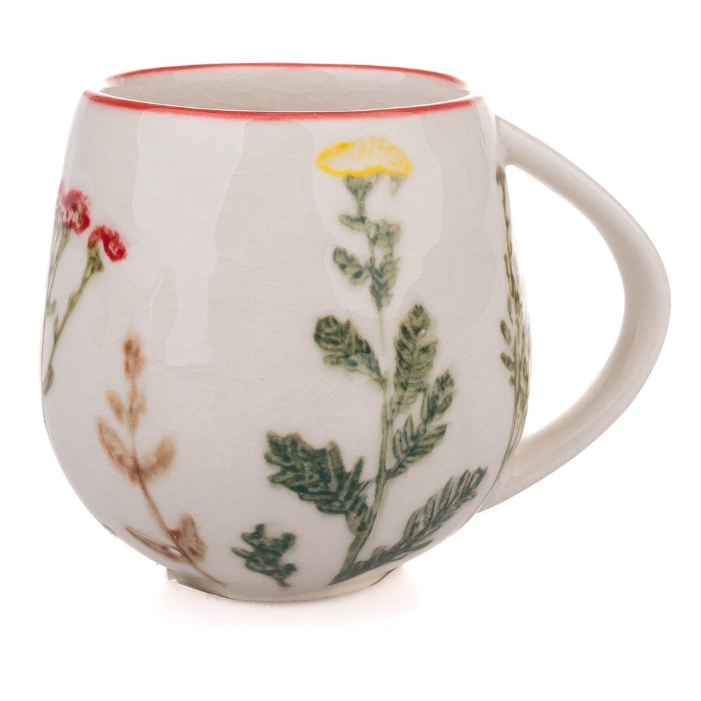 Balta porcelāna krūze 240 ml Flower