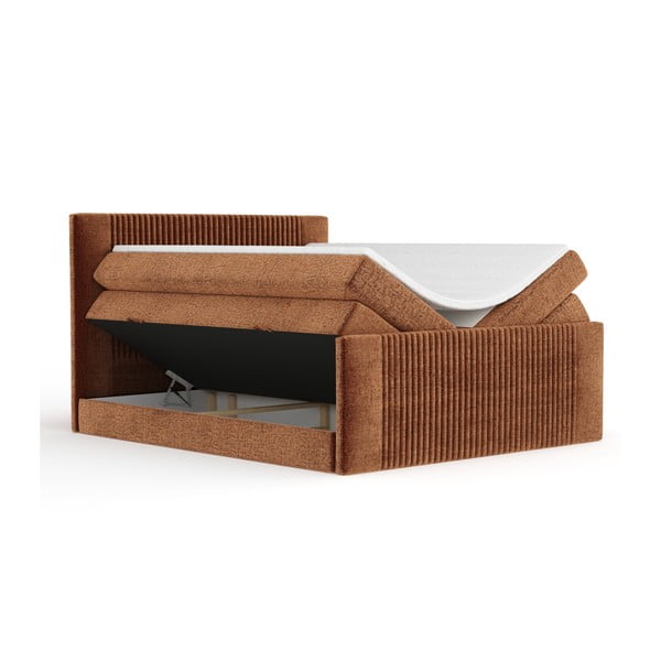 Oranža atsperu gulta ar veļas kasti 180x200 cm Bergamo – Maison de Rêve-image-2