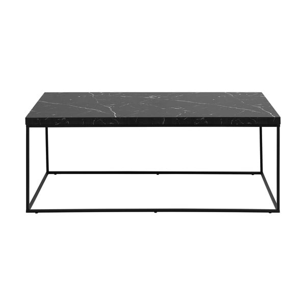 Melns žurnālgaldiņš ar marmora imitācijas galda virsmu 55x110 cm Barossa – Actona