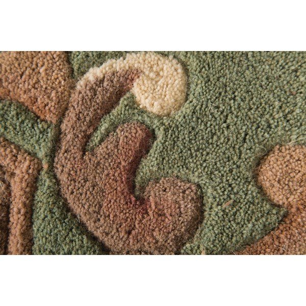 Zaļš vilnas paklājs Flair Rugs Aubusson, 67 x 127 cm-image-1