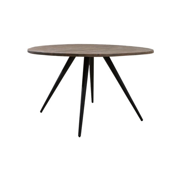 Melns/tumši brūns apaļš ēdamgalds ar akācijas koka galda virsmu ø 120 cm Turi – Light & Living