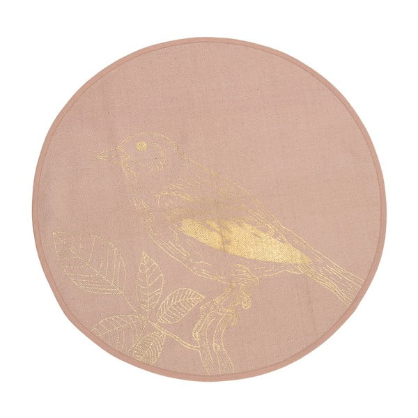 Rozā kokvilnas paklājs Bloomingville Birdie, ⌀ 90 cm