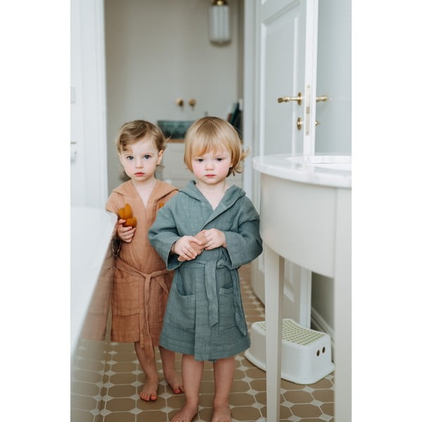 Zils lina halāts bērniem Linen Tales Nature, izmērs 104–116-image-3