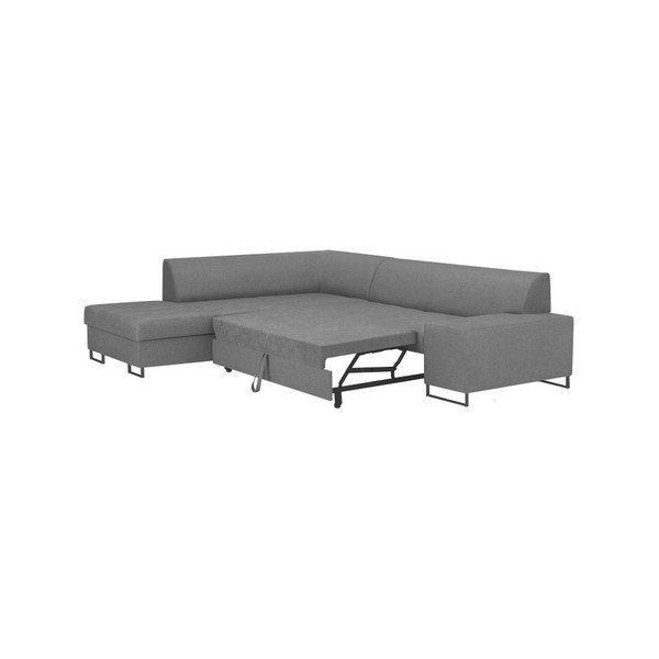 Gaiši pelēks stūra dīvāns ar melnām kājām Cosmopolitan Design Orlando, kreisais stūris-image-4