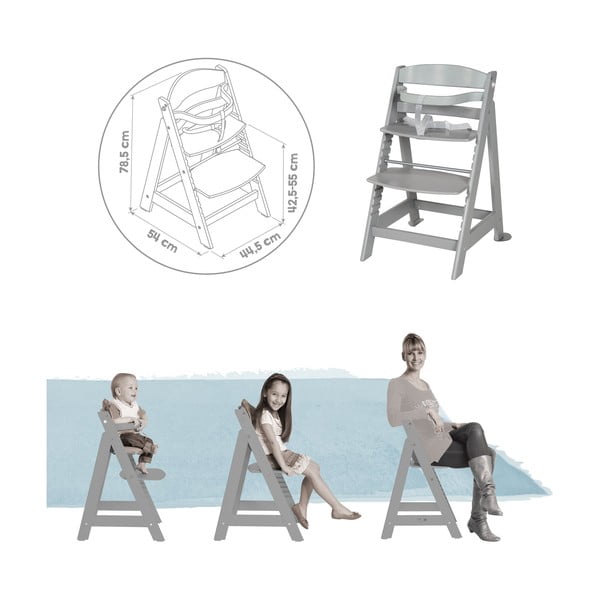 Pelēkbrūns bērnu barošanas krēsls Miffy – Roba-image-2