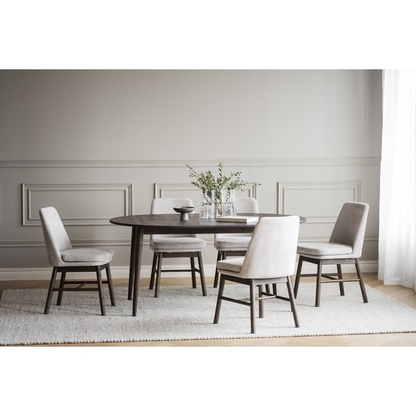 Tumši brūns ozola masīvkoka izvelkams ēdamgalds 105x170 cm Tyler – Rowico-image-1