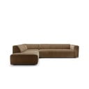 Brūns samta stūra dīvāns (ar kreiso stūri) Annie – Sits