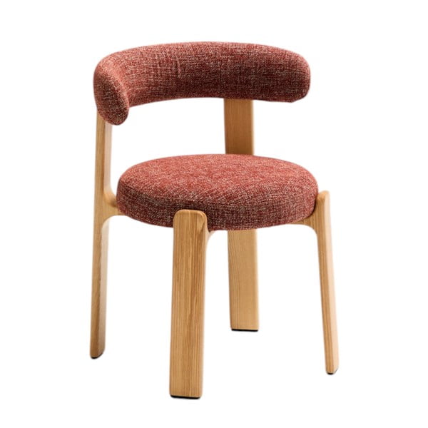 Dabīga toņa/terakotas oranžs oša masīvkoka pusdienu krēsls Granite – Kave Home