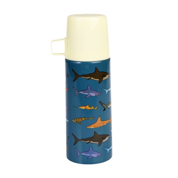Zils bērnu termoss 350 ml Sharks – Rex London-image-2