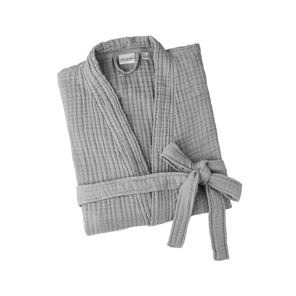 Pelēks muslīna halāts L/XL Kimono – Foutastic-image-2