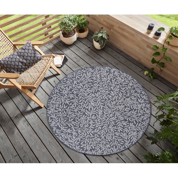 Antracīta pelēks apaļš paklājs ø 120 cm Twig – Hanse Home-image-1