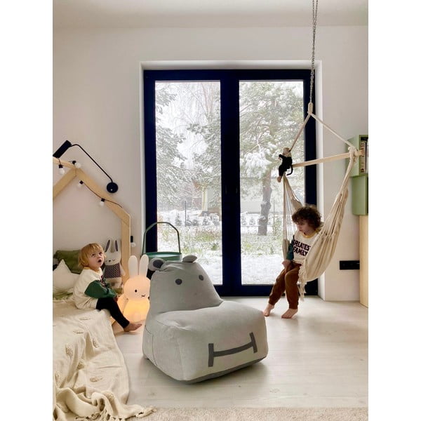 Gaiši pelēks bērnu sēžammaiss Hippo – The Brooklyn Kids-image-1