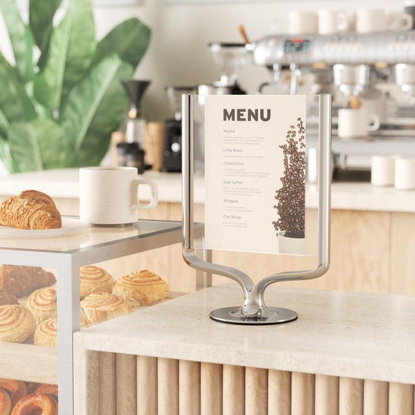 Sudraba krāsas metāla stāvošs foto rāmis 18x25 cm Wishbone – Umbra-image-1