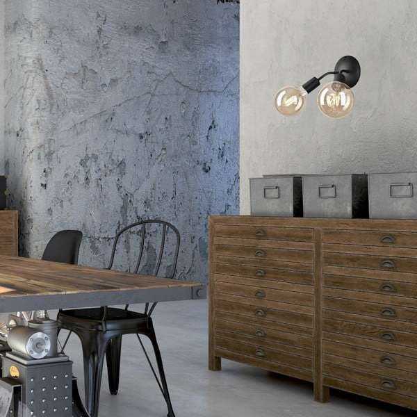 Melna sienas lampa Viggo – LAMKUR-image-2