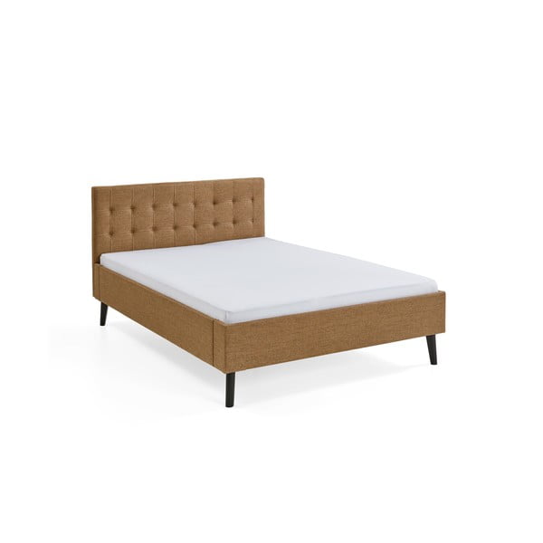Brūna polsterēta divvietīga gulta 140x200 cm Empire – Meise Möbel