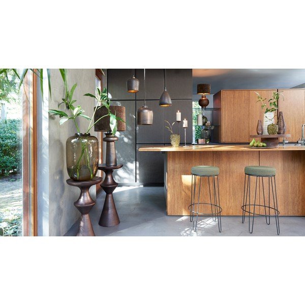 Bronzas krāsas piekaramā lampa ar keramikas abažūru ø 22,5 cm Dena – Light & Living-image-2