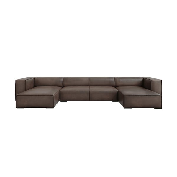 Brūns ādas stūra dīvāns (U veida) Madame – Windsor & Co Sofas