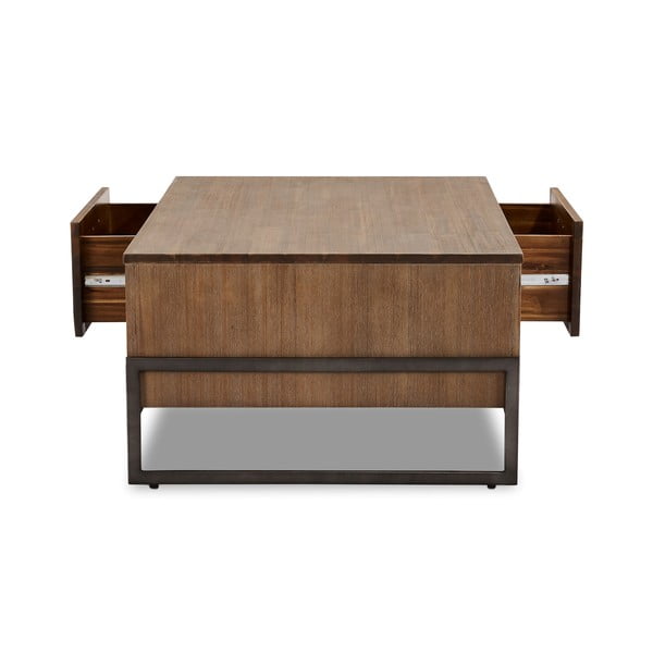 Brūns žurnālgaldiņš no masīvkoka Furnhouse Mallorca, 120 x 75 cm-image-4