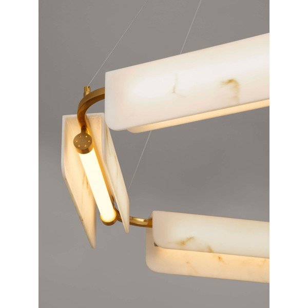 Krēmkrāsas/misiņa krāsas LED piekaramā lampa ar marmora imitāciju ar regulējamu spilgtumu ø 93 cm Aider – Nova Luce-image-2