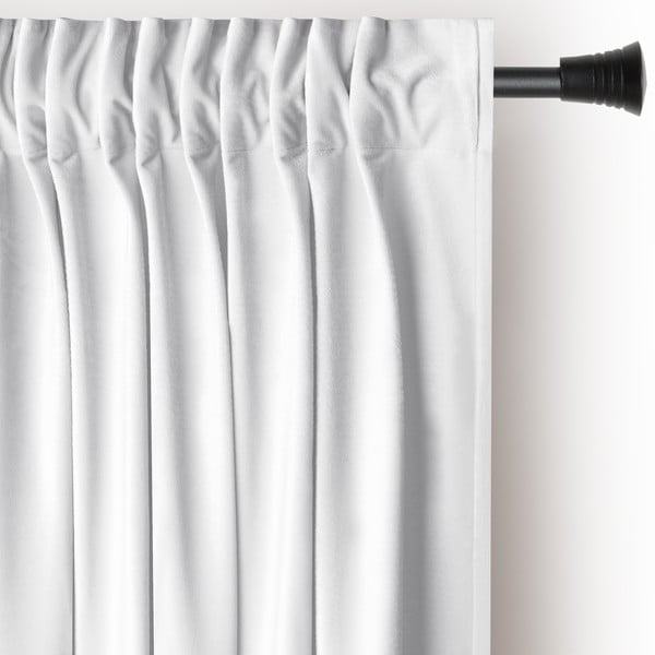 Balts samta daļēji gaismu necaurlaidīgs aizkars 140x270 cm Pleat – Restilo