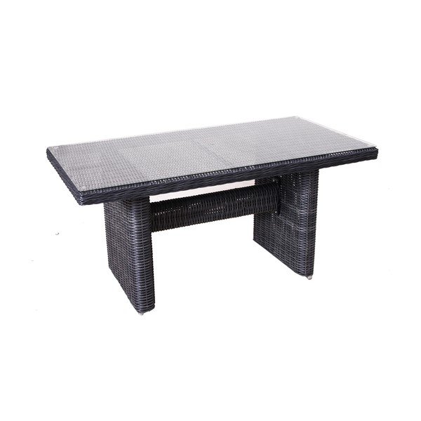 Pelēks mākslīgās rotangpalmas dārza atpūtas komplekts 9 personām Montreal – Rojaplast-image-1