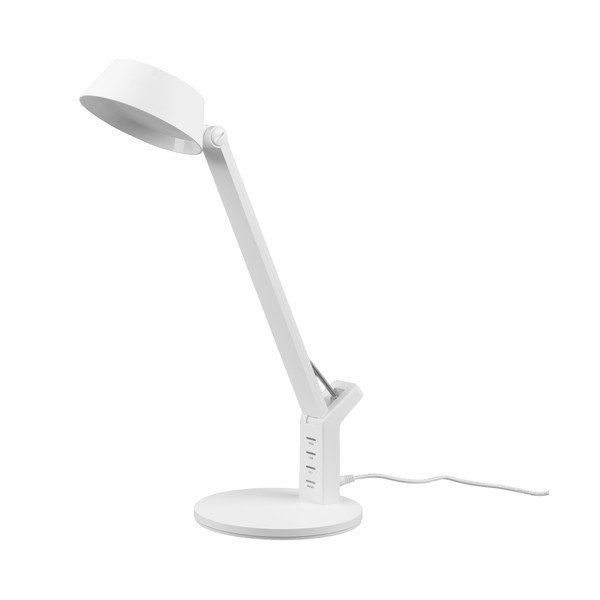 Matēti balta LED galda lampa ar regulējamu spilgtumu (augstums 40 cm) Ava – Trio
