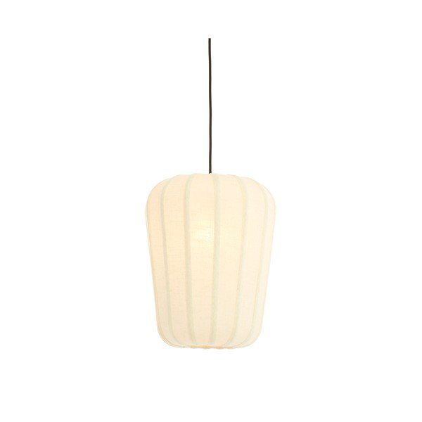 Balta piekaramā lampa ar auduma abažūru ø 10 cm Bibury – Light & Living-image-1