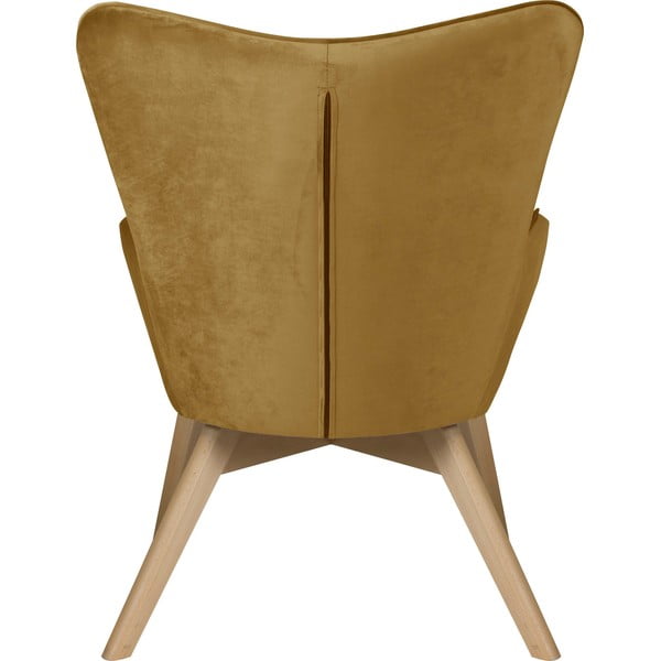 Sinepju dzeltens samta atpūtas krēsls Niko – Ropez-image-4