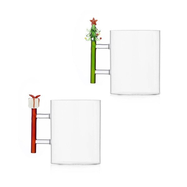Stikla krūzes (2 gab.) ar Ziemassvētku motīvu 450 ml Long Live Xmas – Brandani