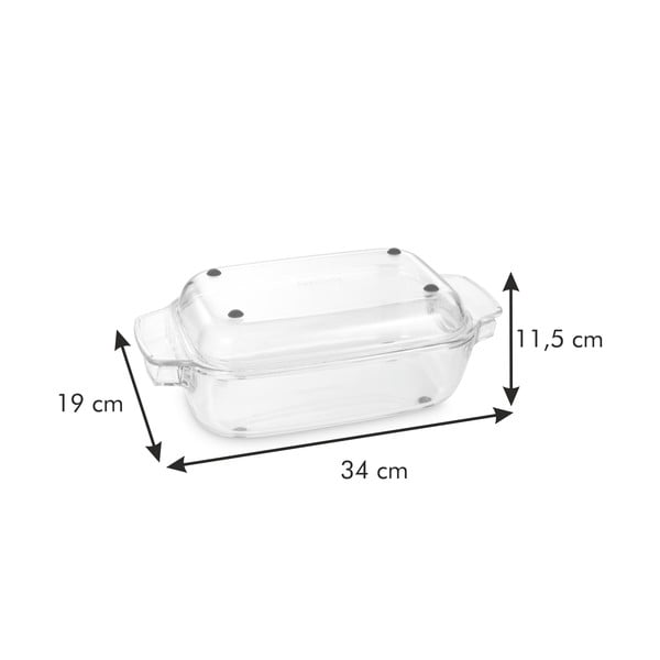 Stikla dziļā cepešpanna ar vāku 19x34 cm GrandChef – Tescoma-image-2