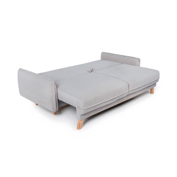 Gaiši pelēks velveta salokāms/ar uzglabāšanas vietu dīvāns 218 cm Tori – Bonami Selection-image-2