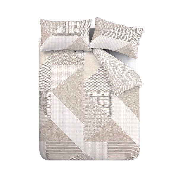 Bēša divguļamā gultas veļa 200x200 cm Larsson Geo – Catherine Lansfield-image-2