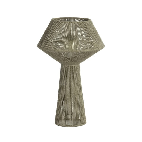 Gaiši zaļa galda lampa ar džutas abažūru (augstums 47 cm) Fugia – Light & Living