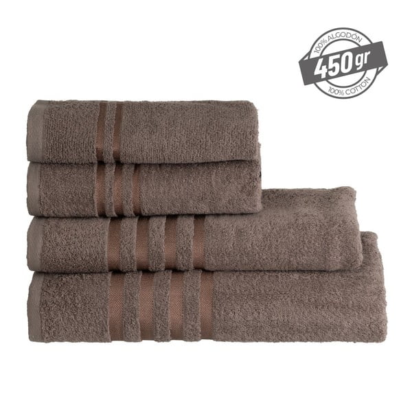 Brūns frotē kokvilnas dvielis 100x150 cm Simple – Casa Selección-image-4