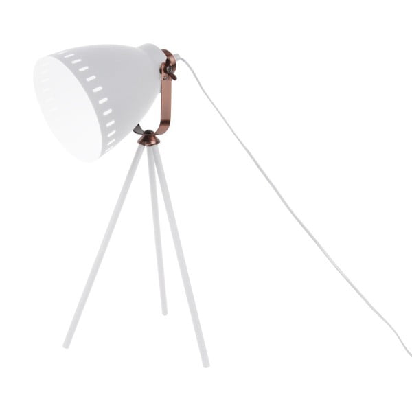 Balta galda lampa ar vara krāsas detaļām Leitmotiv Mingle