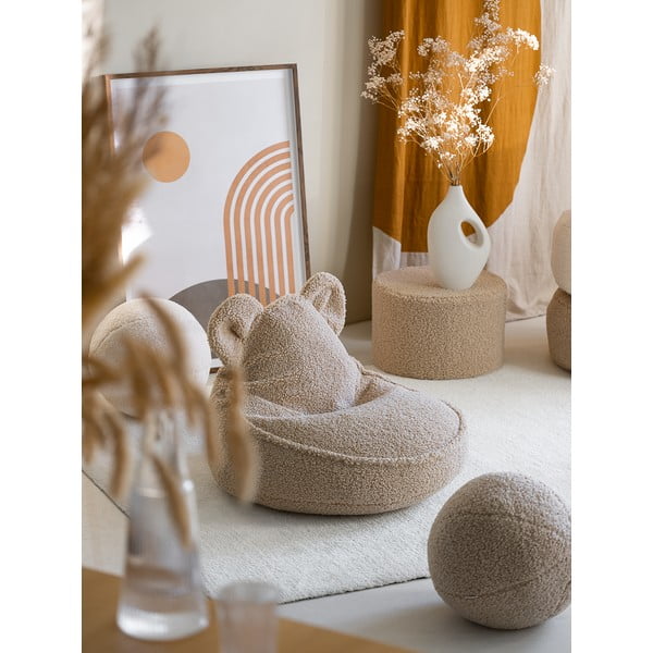 Gaiši brūns bērnu sēžammaiss no buklē auduma Bear – Wigiwama-image-1