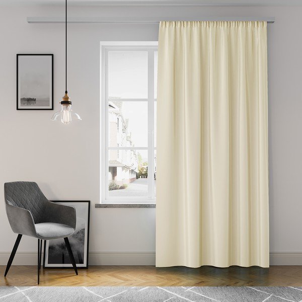 Bēšs aizkars AmeliaHome Pleat, 140 x 250 cm-image-1