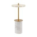 Krēmkrāsas marmora LED galda lampa ar regulējamu spilgtumu un metāla abažūru (augstums 25,5 cm) Asteria Move Mini – UMAGE