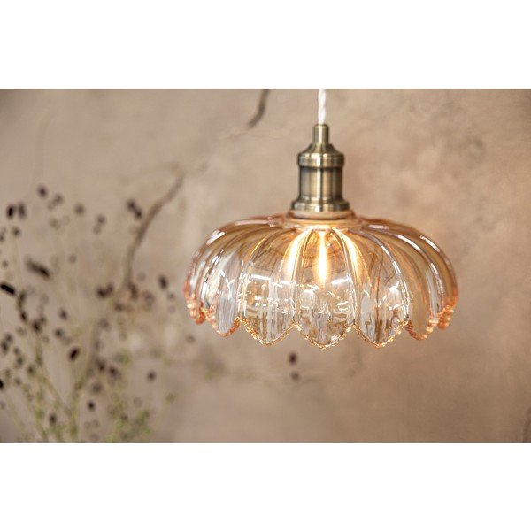 Misiņa krāsas/dzintara dzeltena piekaramā lampa ar stikla abažūru ø 25,5 cm Kurage – Markslöjd-image-3