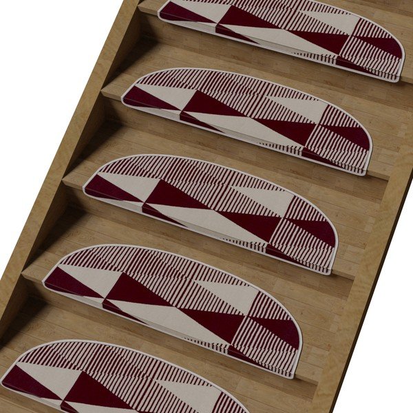 Bordo/balti kāpņu paklāji (16 gab.) 20x65 cm Triangles – Vitaus-image-1