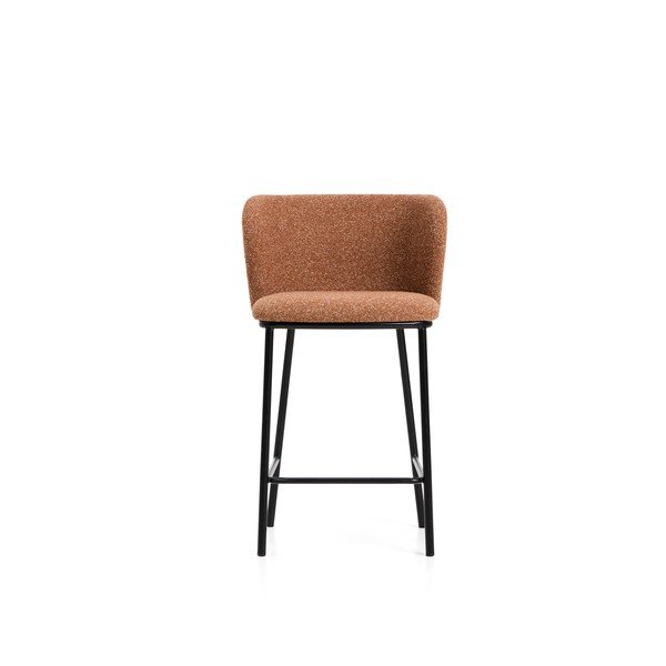 Terakotas oranžs polsterēts bāra krēsls (sēdekļa augstums 65 cm) Ciselia – Kave Home-image-3