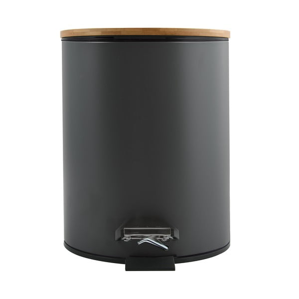 Tumši pelēka tērauda atkritumu tvertne ar pedāli 5 l   Adonis – Spirella-image-3