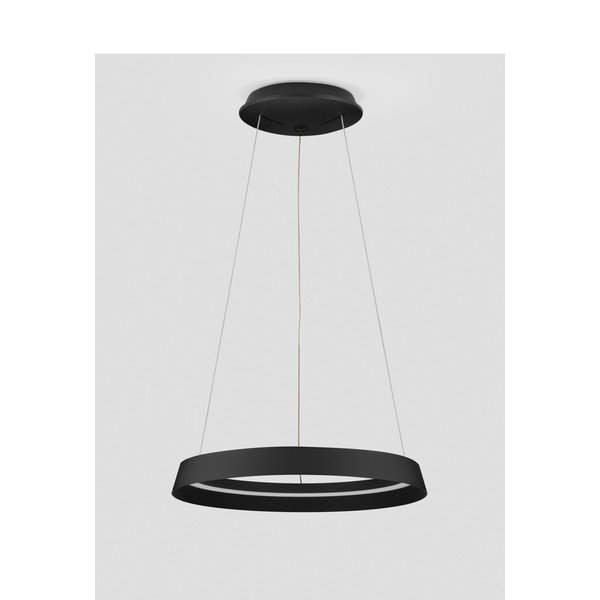 Matēti melna alumīnija LED piekaramā lampa ar regulējamu spilgtumu ar akrila stikla abažūru ø 45 cm Ormi – Nova Luce-image-4