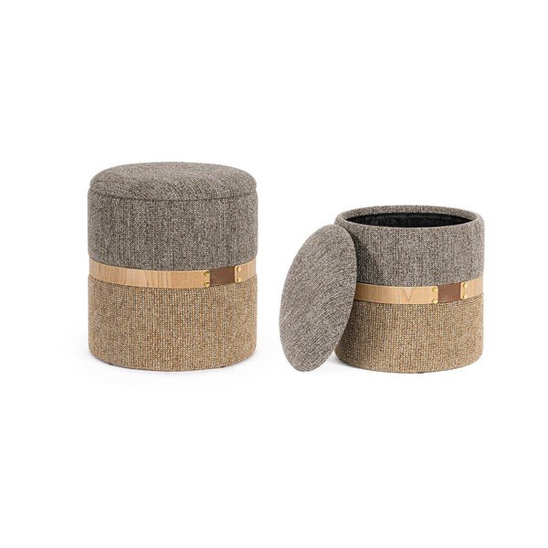 Pelēks/brūns pufs Talya – Bizzotto-image-1