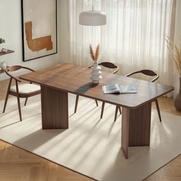 Ēdamgalds ar riekstkoka imitāciju 90x180 cm Linza – Kalune Design-image-1