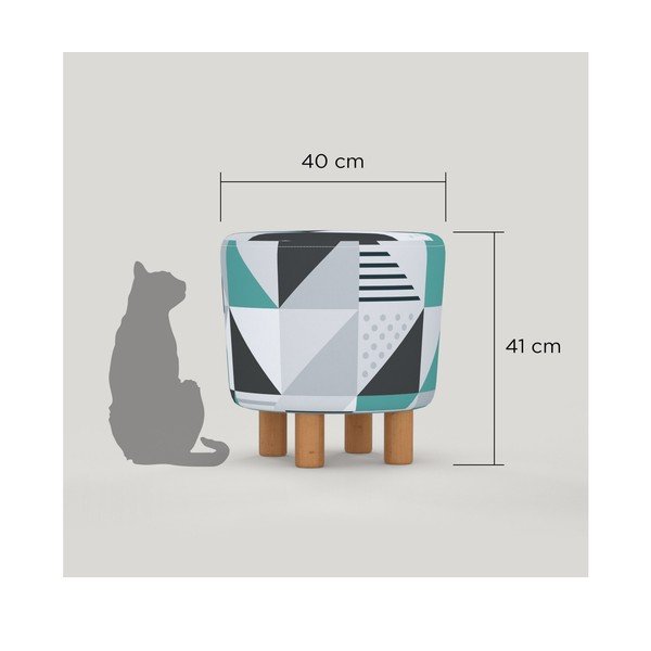 Kāju soliņš ar koka kājām Cono Pete, ⌀ 41 cm-image-1