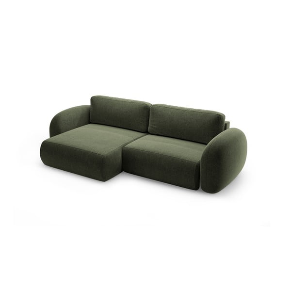 Zaļš salokāms/ar uzglabāšanas vietu stūra dīvāns no šenila auduma Tonale – Cosmopolitan Design-image-2