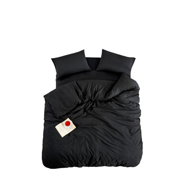 Melna vienguļamā gultas veļa ar palagu 160x220 cm Classic – Mila Home