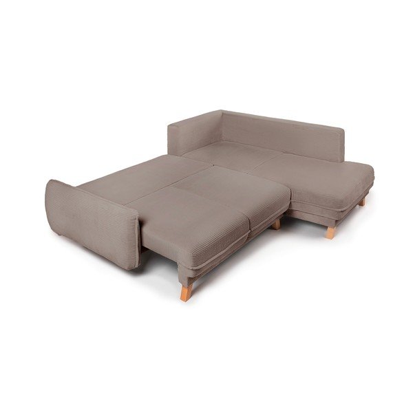 Pelēkbrūns velveta salokāms/ar uzglabāšanas vietu stūra dīvāns (ar kreiso stūri/L veida) Tori – Bonami Selection-image-3